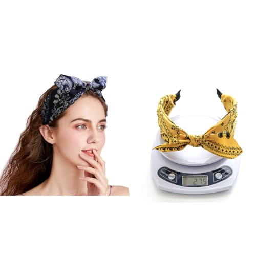 3Pcs Women Wide Headbands Non Slip Fabric Hairbands Elastic Twist Headband Wide Bow Knot Headwrap Alice Hair Bands for Women Uk (CashewBlack) - Image 4
