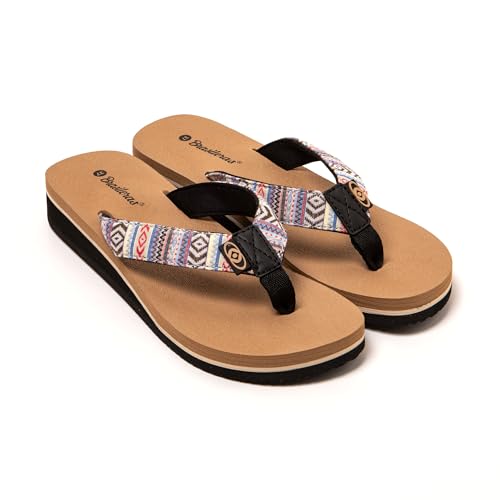 BRASILERAS Tongs Femme Antidérapantes Confortables Chaussures de Plage/Piscine/urbaines Beige 39 EU