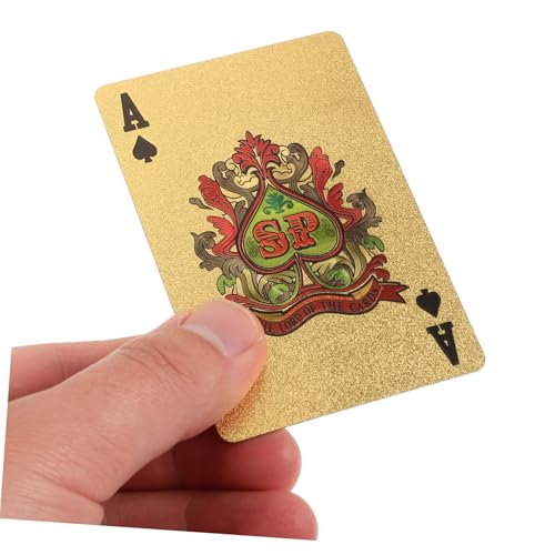 BESPORTBLE Goldene Pokerkarten Satz Mit Drachenmotiv Spielkarten Aus Robustem Kunststoff Professionelle Brettspiel Spielkarten Für Party Und Trick Requisiten – Bild 6