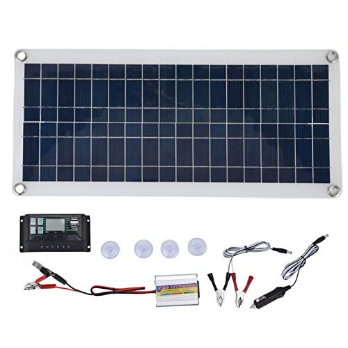 Kit inicial de painel solar, controlador de carga portátil de silicone policristalino de alta eficiê
