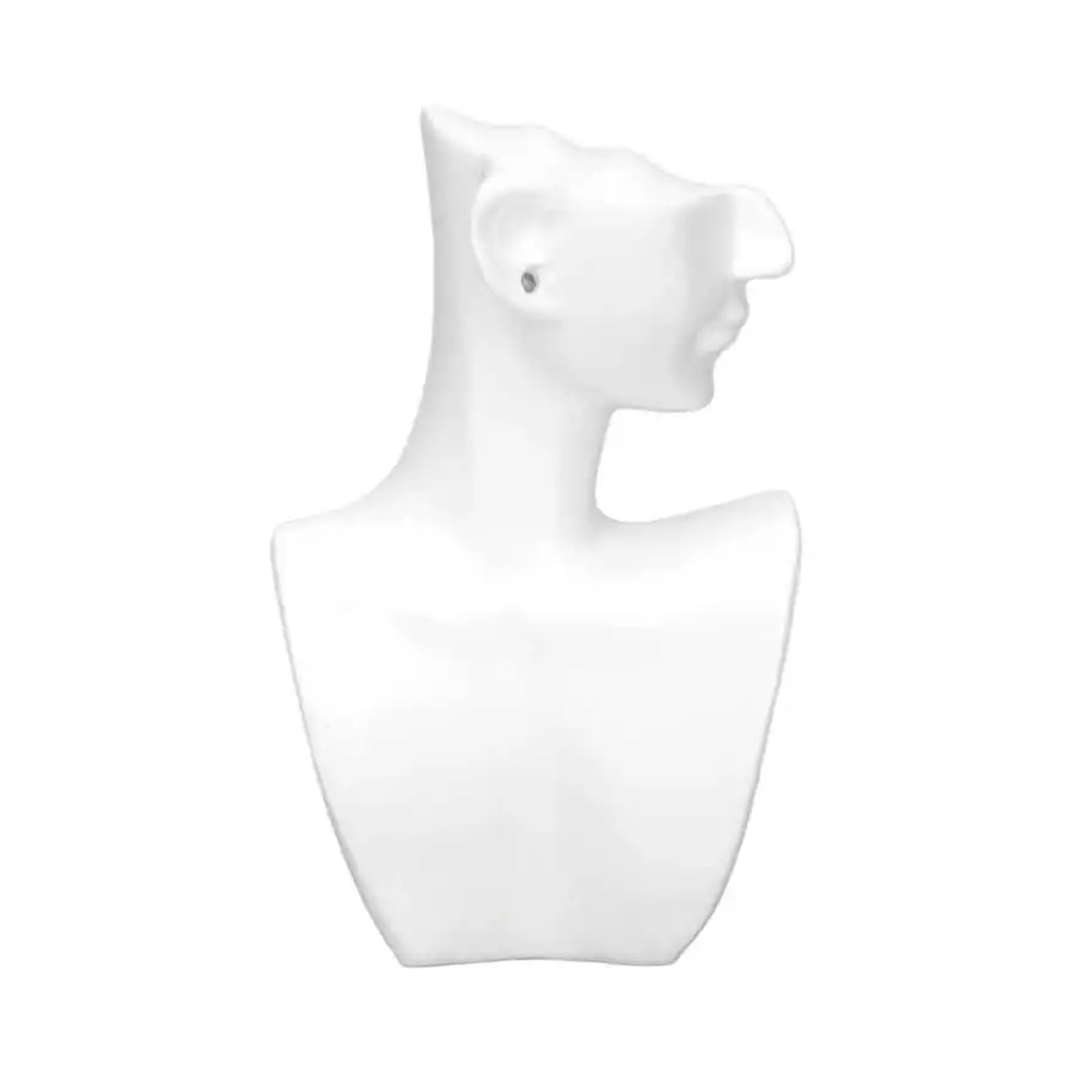Jewellery Display Stand Mannequin Jewelry Display Stand Head Bust Resin Glossy For Necklace For Shop(WHITE)