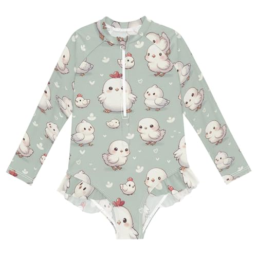 Image of Girls One Piece Swimsuits Long Sleeve Swimsuit Zipper Bathing Suits Swimwear