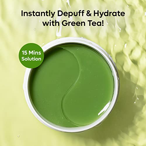 mCaffeine Green Tea Hydrogel Under Eye Patches for Dark Circle, Fine Lines & Wrinkles Reduction | Cooling Under Eye Patch Mask for Instant... - Image 3