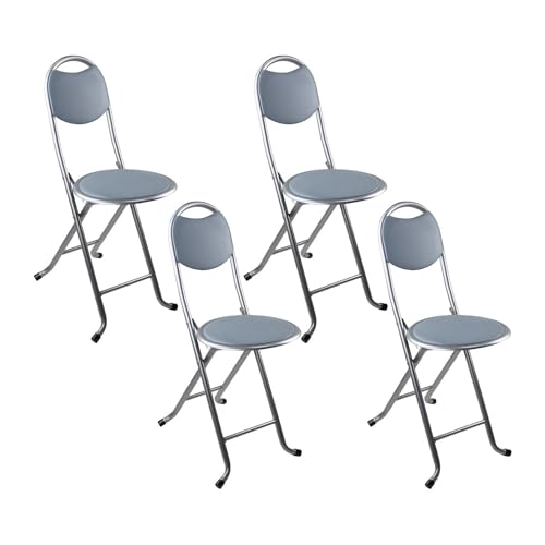 Pack 4 Taburetes Plegables con Respaldo 32x36x73.5cm 7house