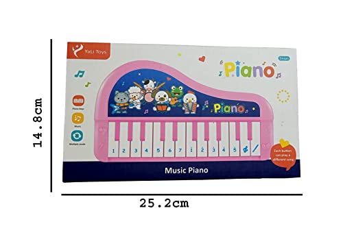 Image of VGRASSP Musical Animal Piano Toy for Kids - Electronic Keyboard Instrument with 5 Modes - Colorful Educational Piano with Animal Sounds - Color As Per Stock