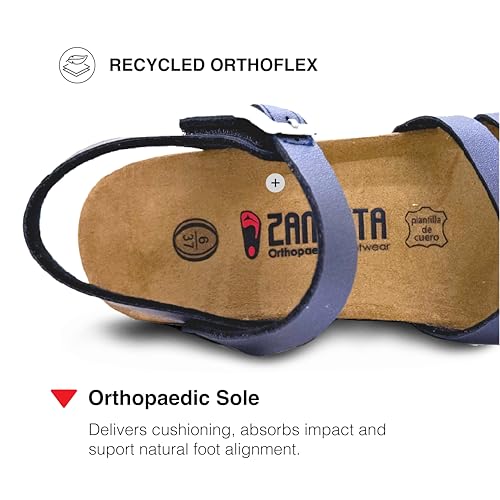 Zanetta Cuenca Orthopaedic Heels Sandals for Women – Premium Craftsmanship with Cushioned Footbed and Arch Support (Bronze, US Footwear Size System, Adult, Women, Numeric, Wide, 9)2