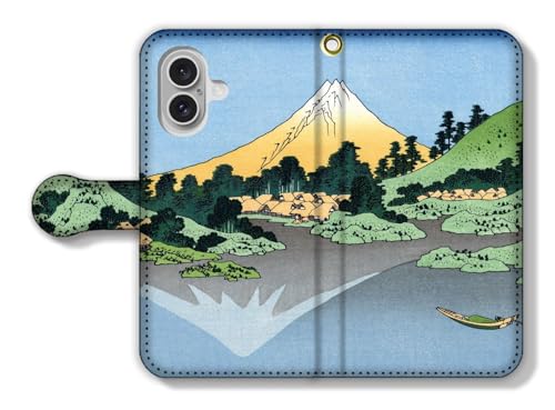 手帳型 iPhone17互換 スマホケース 【世界の名画】 葛飾北斎 ☆浮世絵☆ 富嶽三十六景 富士山 山 冨嶽 アート 絵画 芸術 日本 和 和風 (甲州三坂水面)