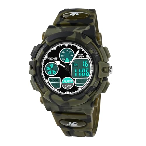 Image of Dayllon Boys Watch,Kids Watch for 5-15 Year Old Boys,Digital Sport Outdoor Multi Function Waterproof with LED Alarm Calendar Analog Watch for Kids Gifts