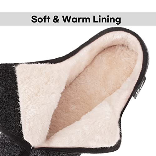 LongBay Womens Adjustable Slippers Memory Foam Cozy Wide Diabetic House Shoes Edema Orthopedic Neuropathy Indoor Outdoor3