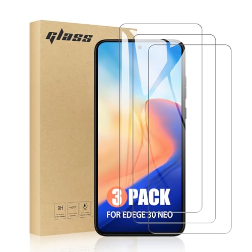 TailTech Protector de pantalla para Motorola Edge 30 Neo Moto Edge 30 Neo, vidrio templado, paquete de 3 protectores de pantalla de vidrio templado de alta transparencia, compatible con fundas