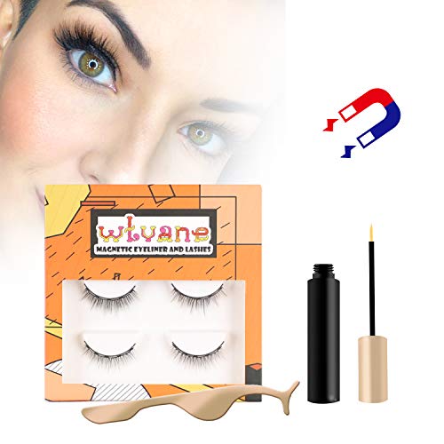 Magnetic Eyeliner and Eyelashes Kit Natural Look Waterproof and Smudge Resistant No Glue Reusable Natural False Lashes