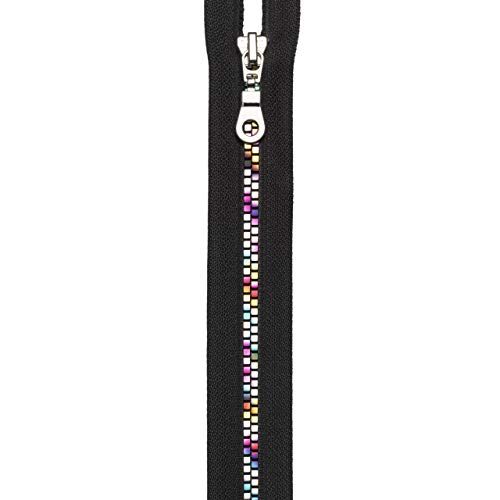 Prym Zip Fastening, Polyester, Black/Rainbow, 50 cm, Black / Rainbow