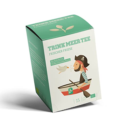 Trink Meer Tee FRISCHER FRIESE - Bio-Kräutertee | Pfefferminzmischung | Bio Pfefferminztee | Biotee in handgenähten Teebeuteln I 15 x 1,5g = 22,5g Cover