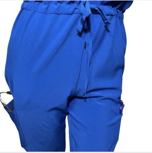 Davison Joccini 1-Piece Nursing Scrubs Jumpsuit with Button Flap for Fast Bathroom Access, Comfortable Straight-Leg Design (Medium)