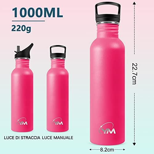 KollyKolla Borraccia in acciaio inox da 1 litro