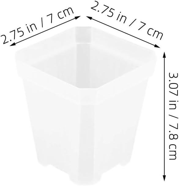BESPORTBLE 50pcs Small Plant Pots: Transparent Square Nursery Pots for Succulents - Plastic Planter Indoor Gardening and Home Decoration