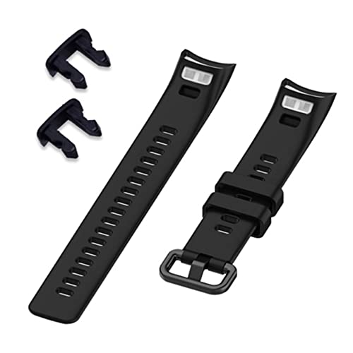 iJiGui Silikon Armband Kompatibel mit Huawei Honor Band 5/4, Sport Silikon Uhrenarmband für Huawei Honor Band 5/4 Damen Herren Smartwatch (Schwarz)
