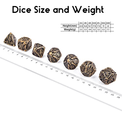 DNDND-Ancicent-Brass-DD-Hollow-Metal-Dice-Set-7-PCS-Dice-with-Grogeous-Gift-Case-for-DND-Dungeons-and-Dragon-Tabletop-Game-Ancient-Brass