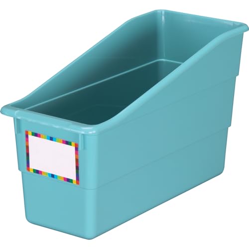 Image of Really Good Stuff Durable Book & Binder Holders 12-Pack, Water | Folder & File Plastic Holders Ideal for Narrow or Vertical Storage Needs, Instantly Color Code Your Classroom