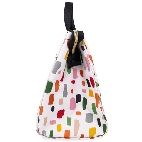 Image of kate spade new york Cute Lunch Bag for Women, Large Capacity Lunch Tote, Adult Lunch Box with Silver Thermal Insulated Interior Lining and Storage Pocket, Painterly Strokes