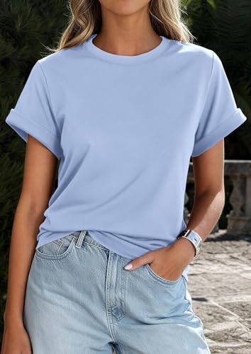 Image of PRETTYGARDEN Womens Summer Tops Short Sleeve Shirts
