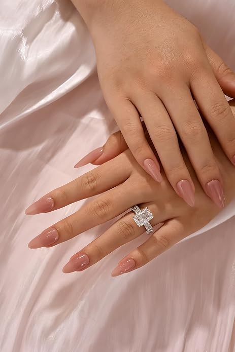 Radiant Cut Moissanite Engagement Ring for Women, 14K Gold Eternal Promise Wedding Band, Anniversary Wedding Gift for Her, Promise Ring for Women - Image 6