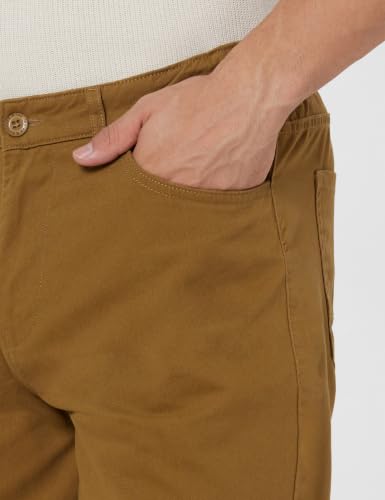 Image of The Indian Garage Co Men Slim Fit Solid Mid-Rise Chino Shorts