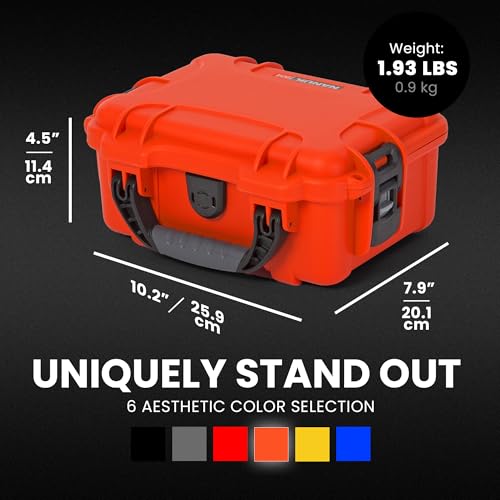 Image of NANUK 904 Hard Case with Foam - IP67 Waterproof Protective Case for Camera, Drone & Gear - Impact-Resistant & Dustproof - Perfect for Travel 10.2 inch x 7.9 inch x 4.5 inch - Orange