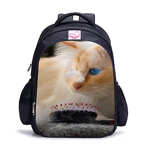 Sac à dos d'école chat 16 pouces pour filles et garçons