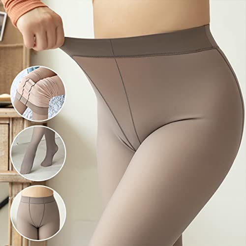 Meia-Calça Forrada de Lã Para o Inverno Translúcida Premium, Meia Calça Peluciada Elástica para o Fr