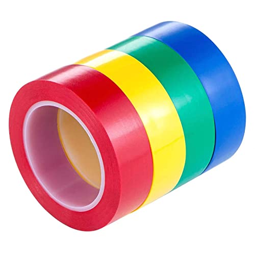 Electrical Tape 4 Rolls, 4 Colors Blue Green Red Yellow