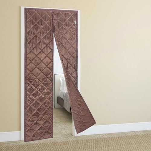 Rideau thermique de porte étanche et coupe-vent à aimants