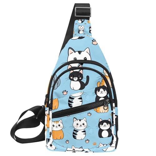 Mochila cruzada de gato para viajes urbanos y paseos diarios con diseño floral