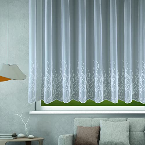 Caroline Jacquardstore con Nastro per Tende Bianco ca. 175x300 cm