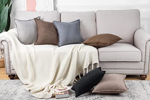 Madizz Set of 2 Short Chenille Throw Pillow Covers 18x18 Inch Coffee Soft Decorative Cushion Cover for Sofa Bedroom Pillow Shell - Cosy Home Interiors Madizz Set of 2 Short Chenille Throw Pillow Covers 18x18 Inch Coffee Soft Decorative Cushion Cover for Sofa Bedroom Pillow Shell - Image 6