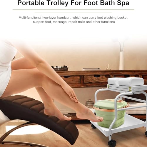 Taburete para spa de pies con reposapiés y ruedas bloqueables miniatura 2