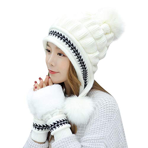 Bonnet tricoté et gants pour femme parfaits pour affronter le froid hivernal