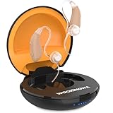 WOOKINGWA Rechargeable Hearing Aids for Seniors Adults, 16-Channel OTC Hearing Aid with Noise Cancellation, 9 Levels Volume Control and Voice Prompt for Mild to Moderate Hearing Loss (Under 70dB)