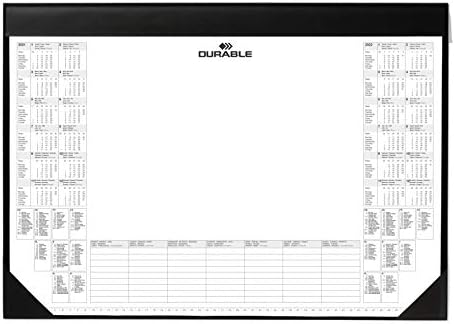 Durable Desk Mat with 2 Year Calendar and Weekly Schedule | 59 x 42cm | Pack of 1 | Ideal for Taking Quick Notes Whilst Working, Black