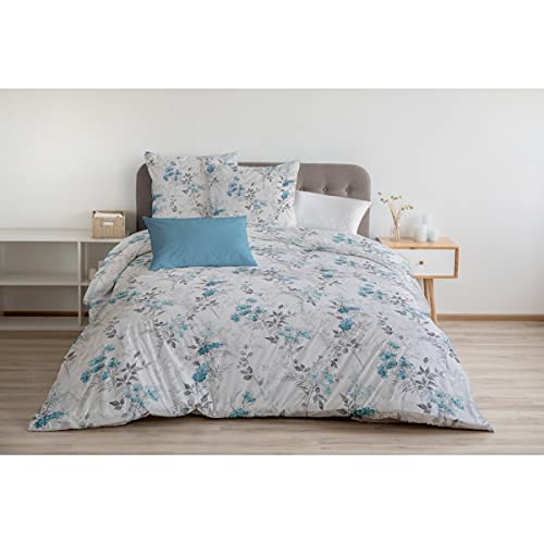 Home Linge Passion - Pompadour Juego de edredón 100% algodón - Azul - 220 x 240 cm Cover