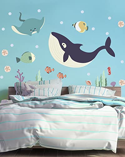 Vinilos decorativos de pared con animales marinos 93 piezas miniatura 6