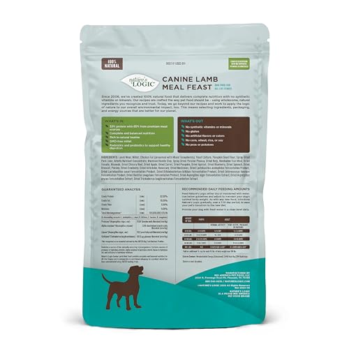 Image of NEIKO Nature's Logic Dry Dog Food - Lamb Meal Feast Dry Kibble, 4.4 lb