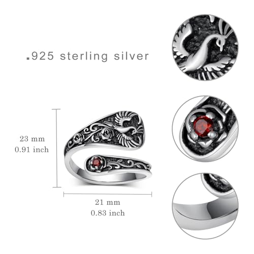 Bague Phoenix en argent 925 pour sublimer votre style bohème chic