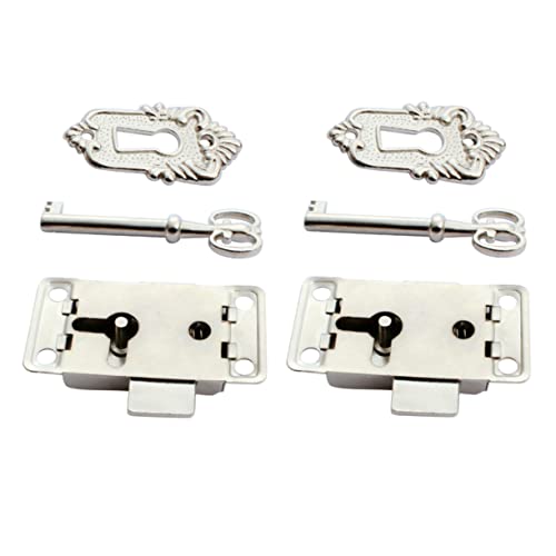 Caja De 2 Piezas Candado Decorativo Maleta Antigua Bisagras De Muebles De Gabinete Pasador De...