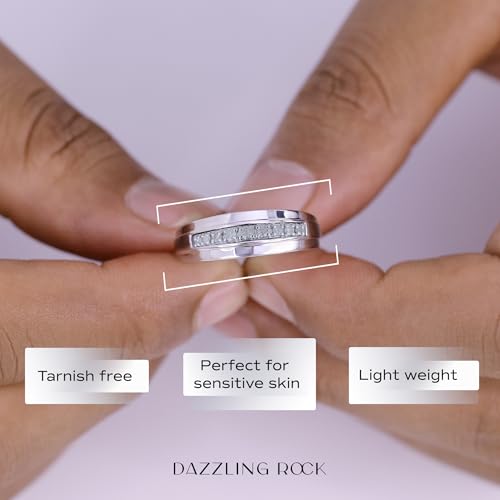 Dazzlingrock Collection 0.23 Ctw Round Diamond Nine Stone Single Row Wedding Band for Men in 925 Sterling Silver2