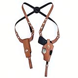 Leather Shoulder Holster - General Vertical Gun Holster Adjustable, for Concealed Carry with Magazine Pouch for Compatible with Glock 17/19, 1911, Taurus G2C/G3C, M&P 9, and More (Brown)