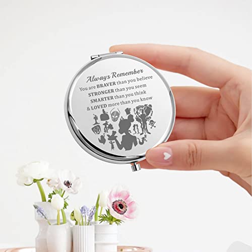 Keychin Frog Princess Pocket Mirror Princess Tiana Fans Gifts Always Remember You Are Braver Stronger Smarter Than You Think Compact Makeup Mirror For Women Girls Teenagers (Frog Princess Mirror-S) #TOP2