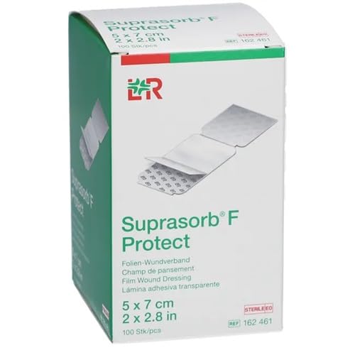 Suprasorb F Protect - Medicazione per ferite, 5 x 7 cm, 100 pezzi