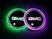 2pcs LED Car Cup Holder Lights For GMC, 7 Colors Changing USB Charging Mat Luminescent Cup Pad , Interior Atmosphere Lamp