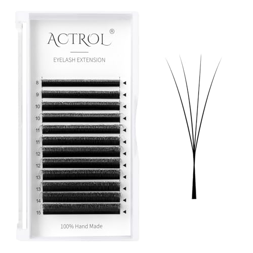 ACTROL Black Narrow 4D W Lash Extensions 0.07mm C Curl 8-15mm Mixed Fans